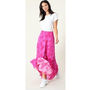 Hale Bob Pink Floral Maxi Skirt